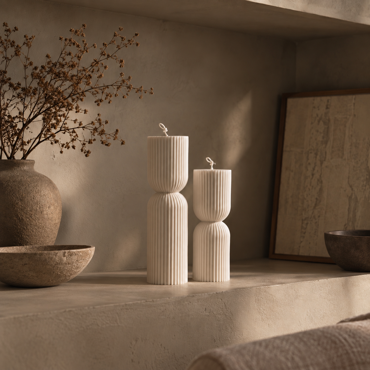 Ribbed Candle Set