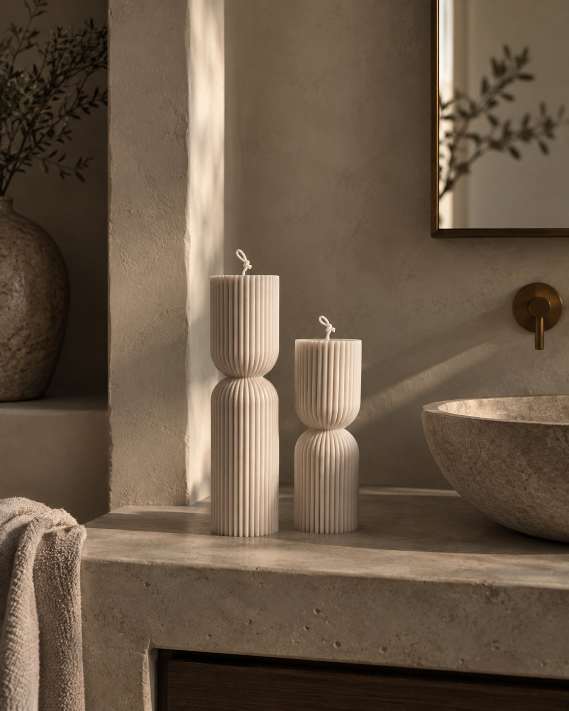 Ribbed Candle Set